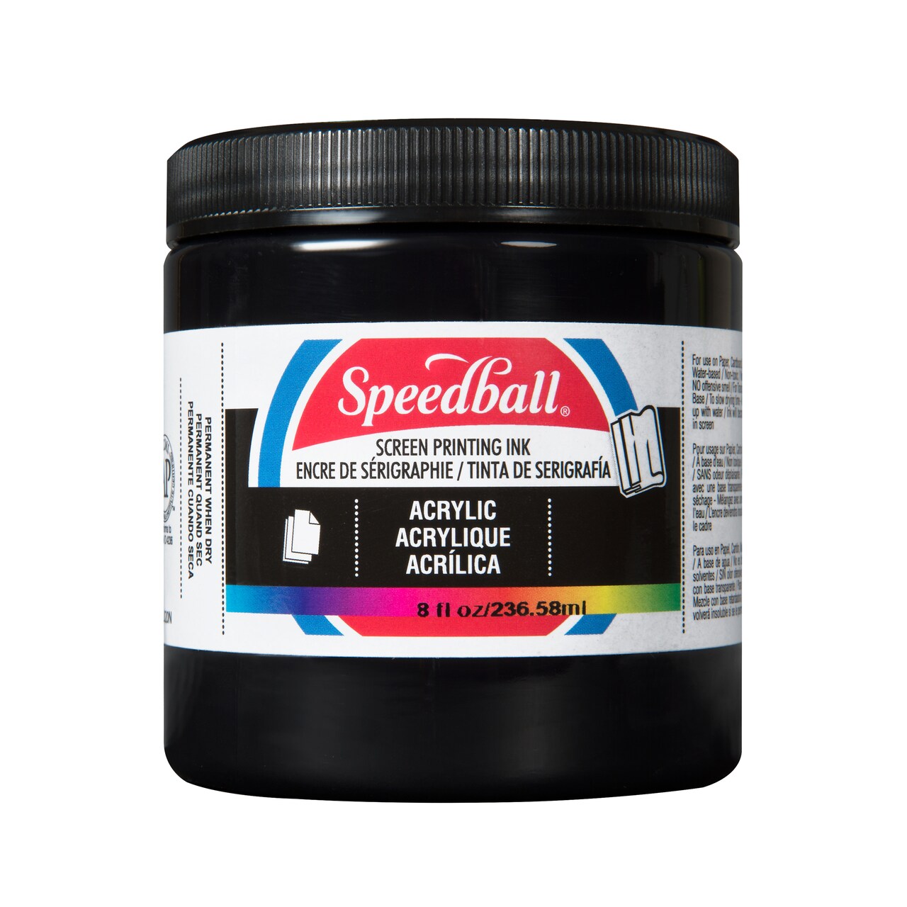 Speedball Permanent Acrylic Screen Printing Ink, 8 Oz., Black